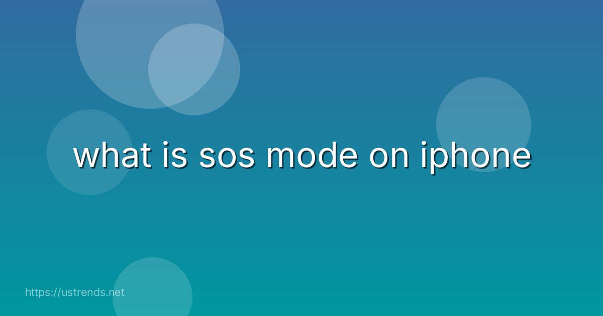 what is sos mode on iphone