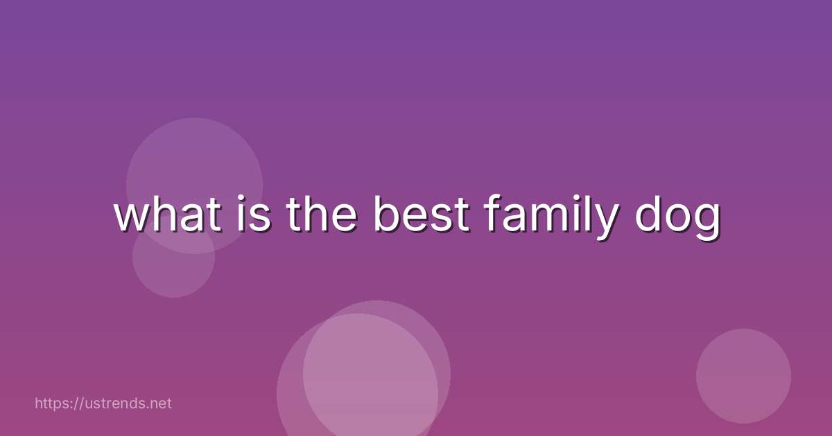 what is the best family dog