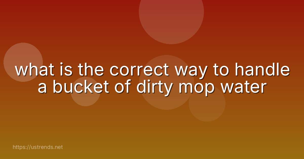 what is the correct way to handle a bucket of dirty mop water