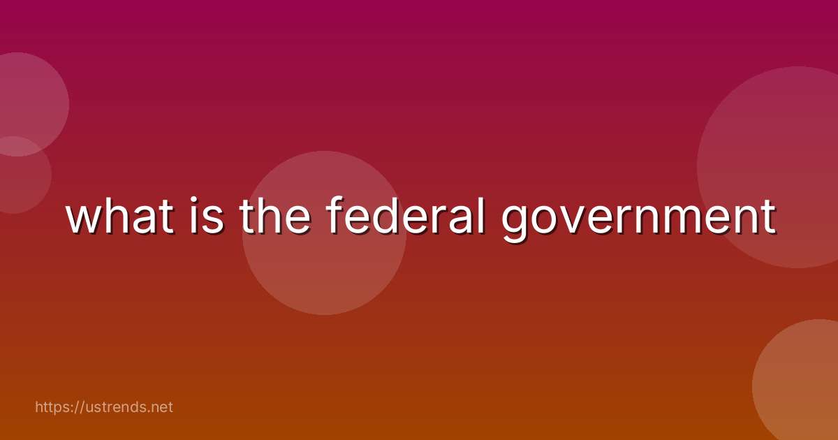 what is the federal government