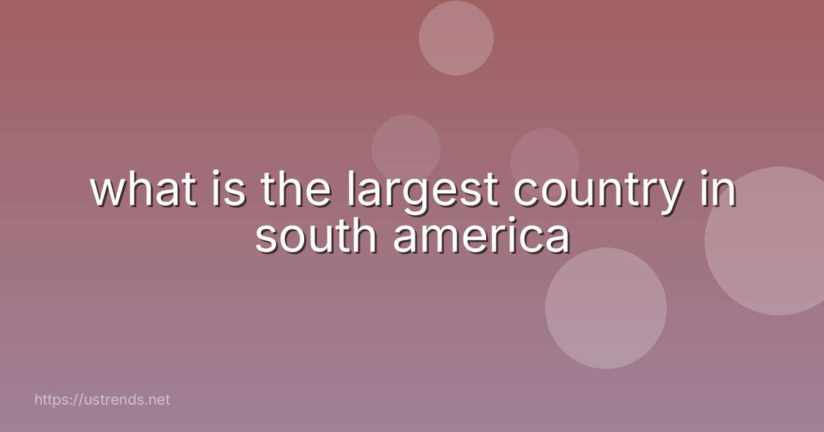 what is the largest country in south america
