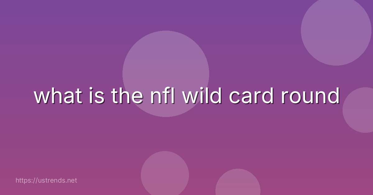 what is the nfl wild card round