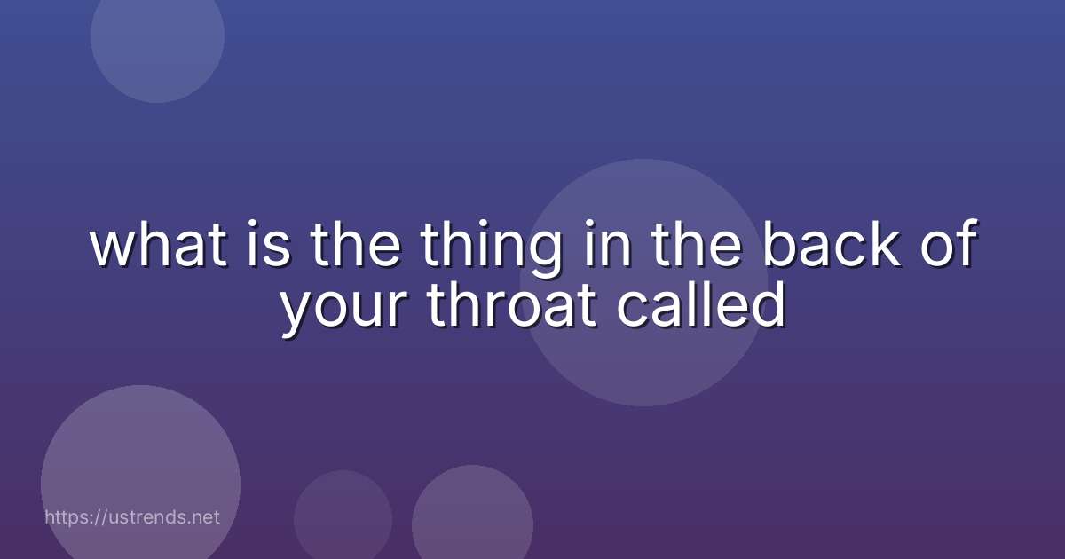 what is the thing in the back of your throat called