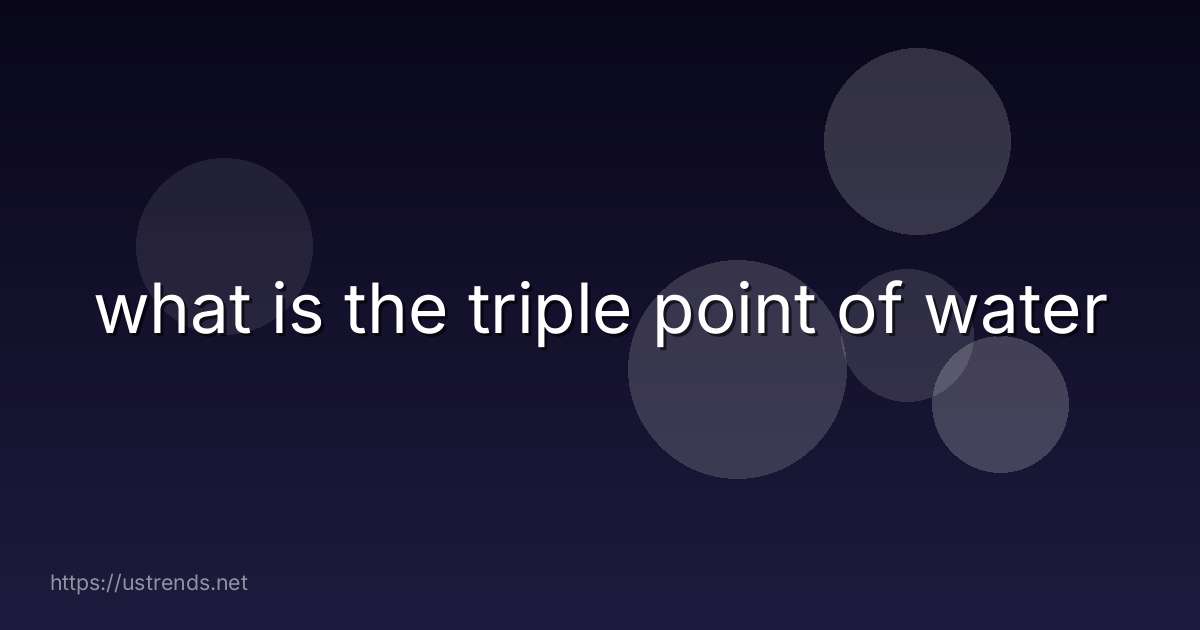 what is the triple point of water