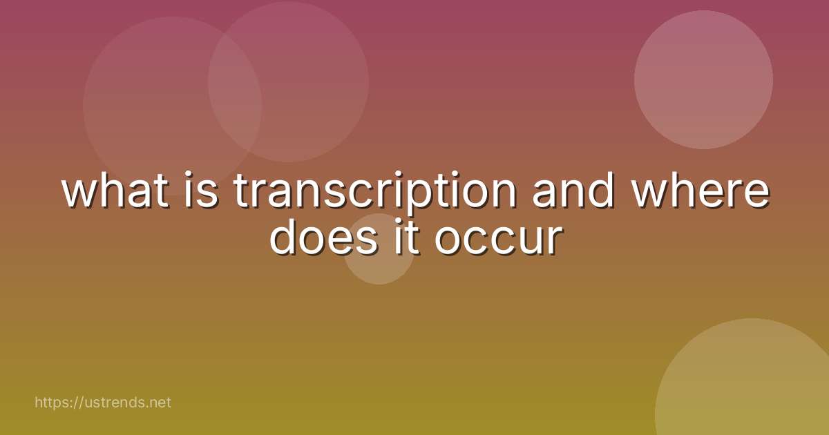 what is transcription and where does it occur
