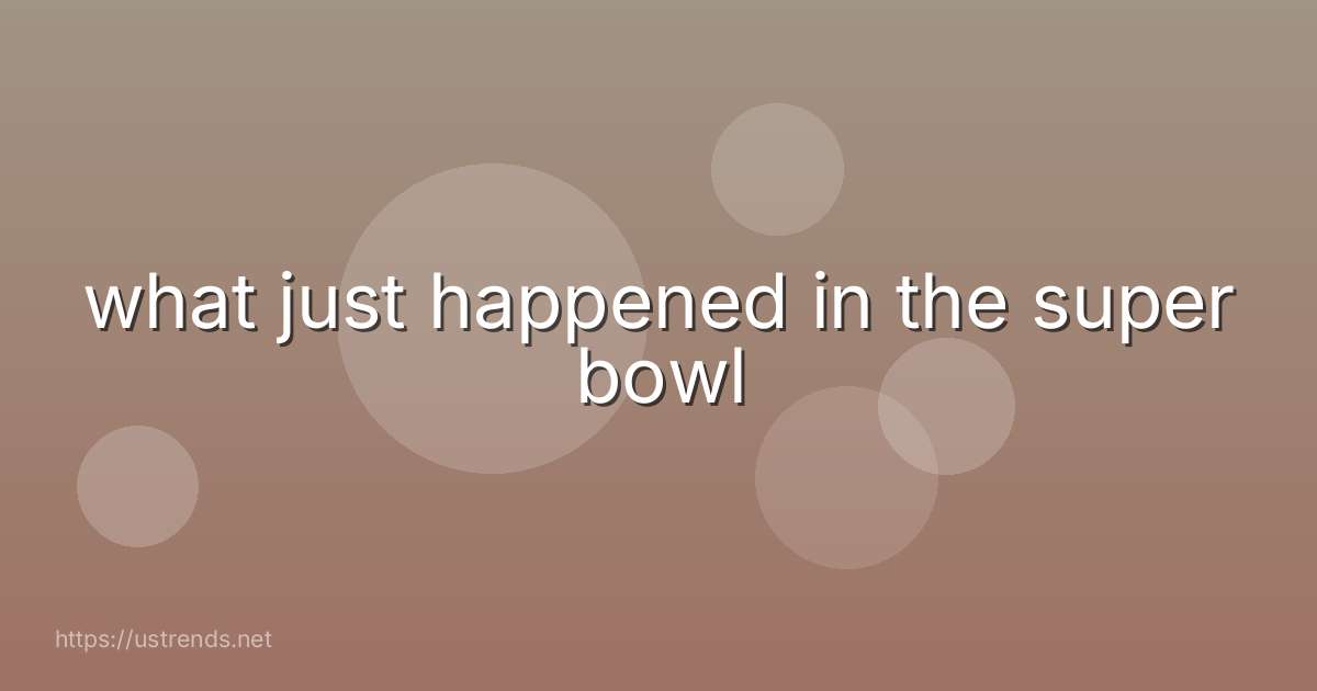 what just happened in the super bowl