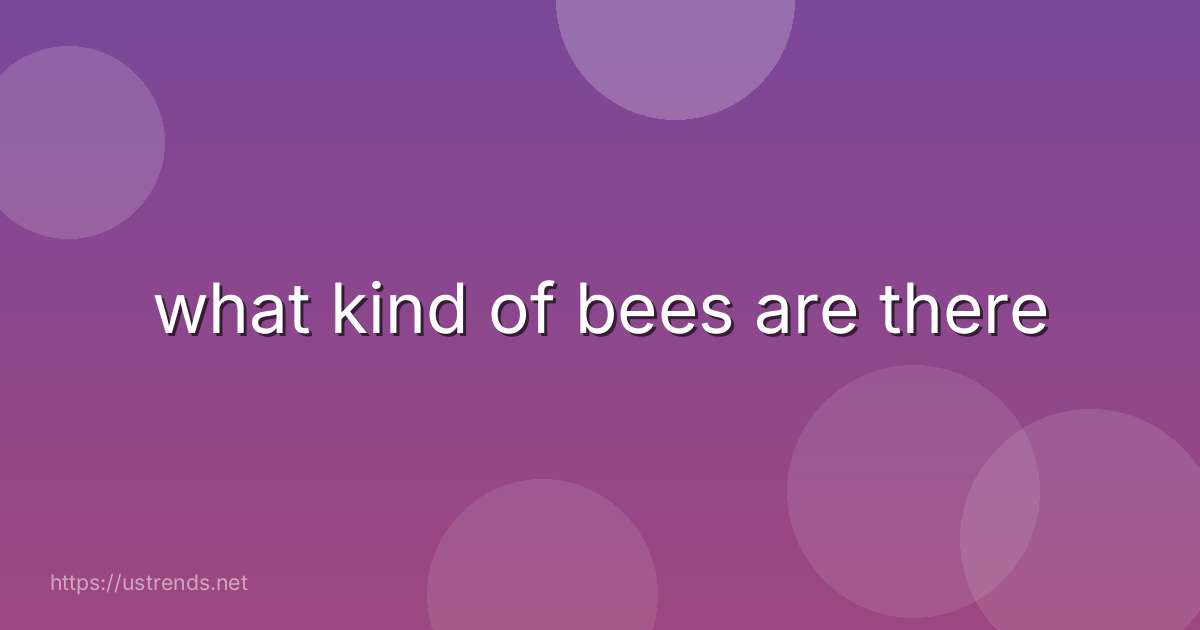 what kind of bees are there