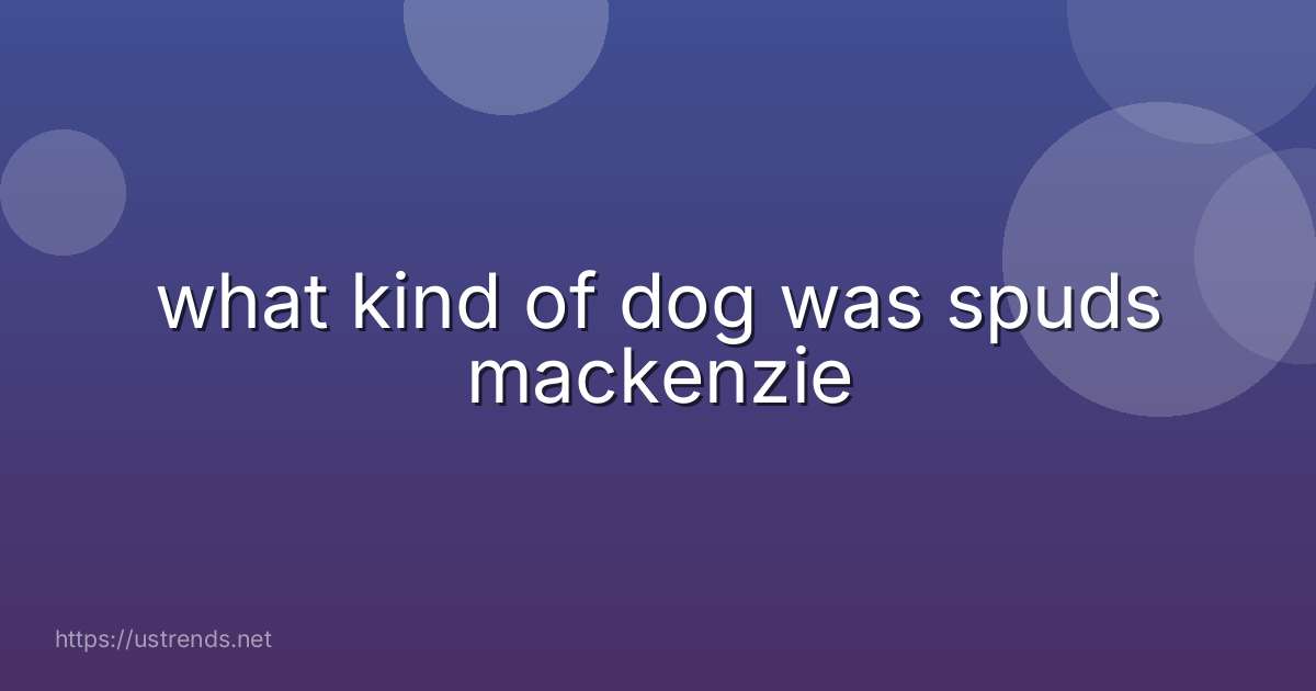 what kind of dog was spuds mackenzie