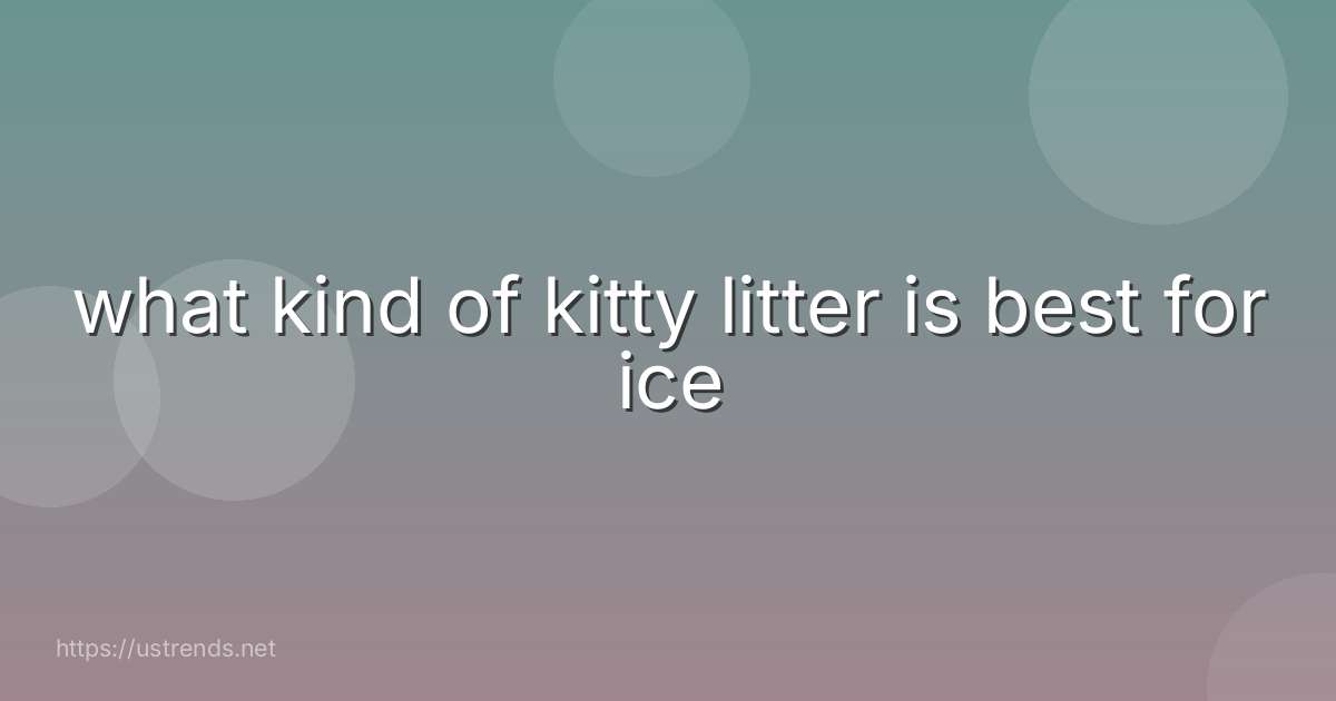 what kind of kitty litter is best for ice