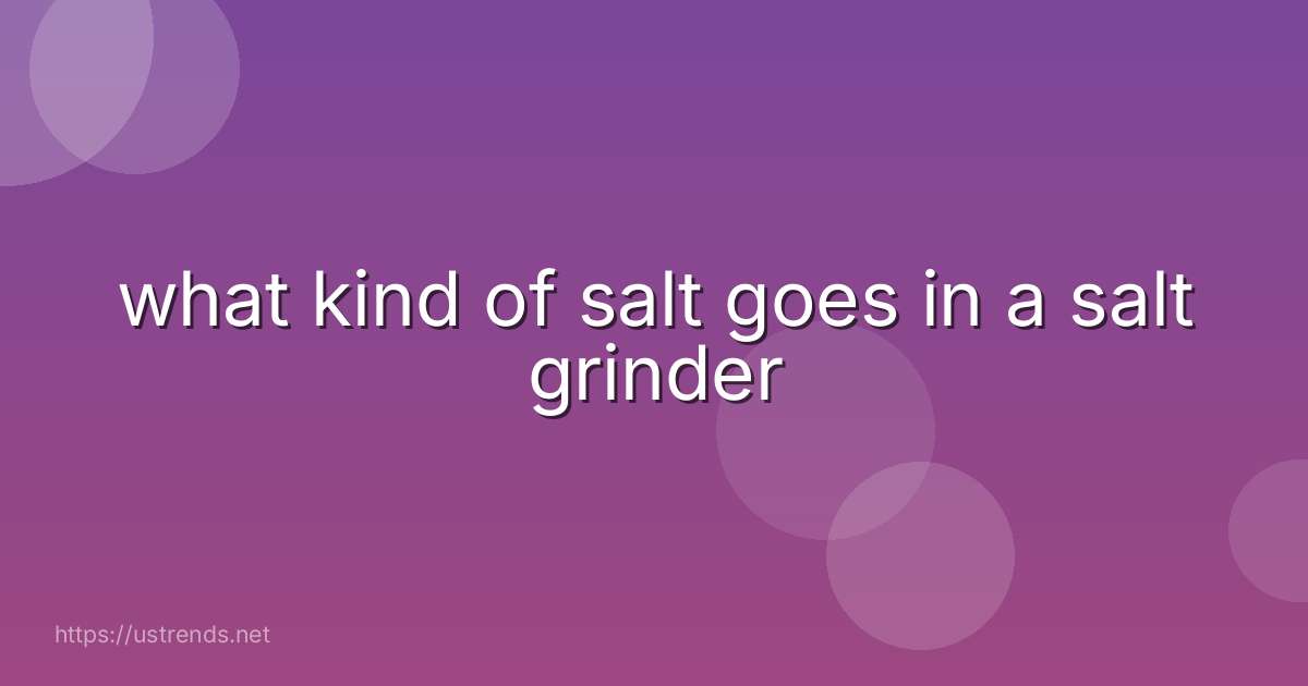 what kind of salt goes in a salt grinder