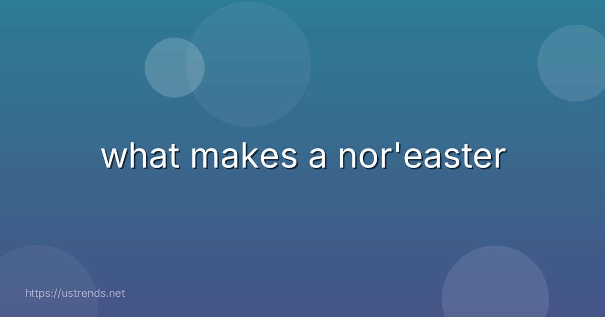 what makes a nor'easter