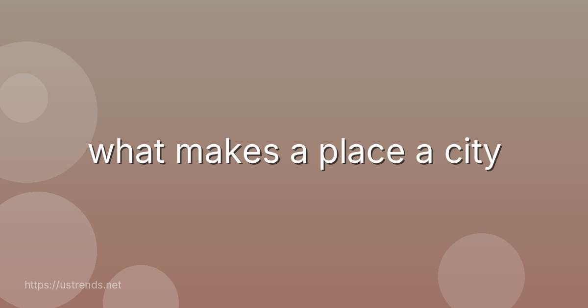 what makes a place a city