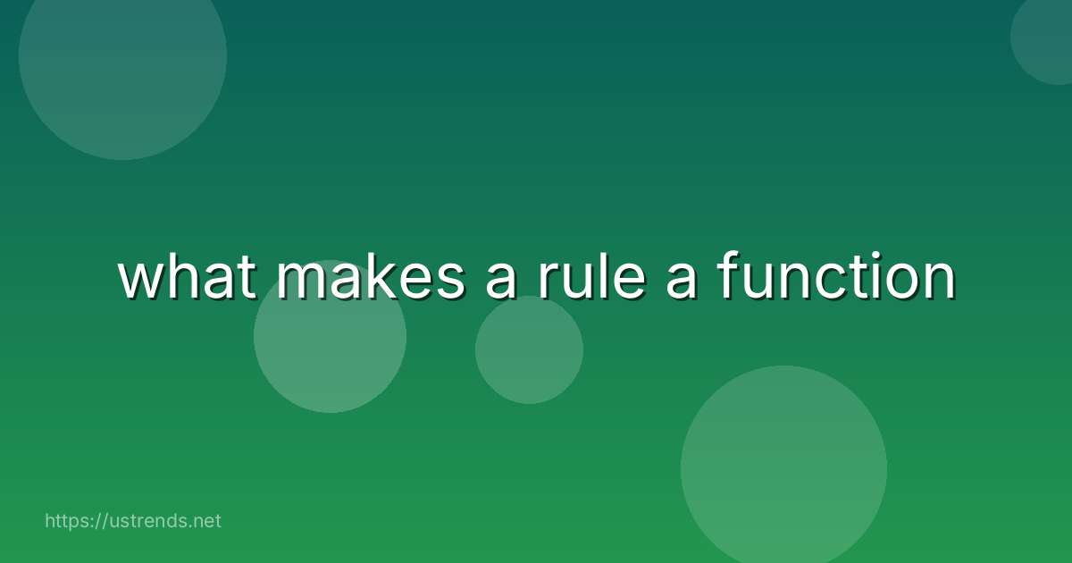 what makes a rule a function