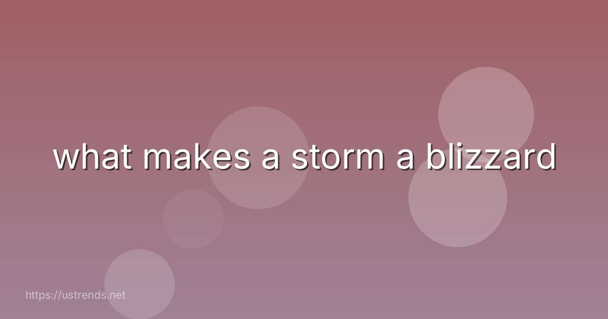 what makes a storm a blizzard