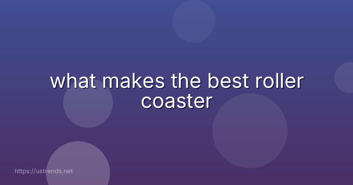 what makes the best roller coaster