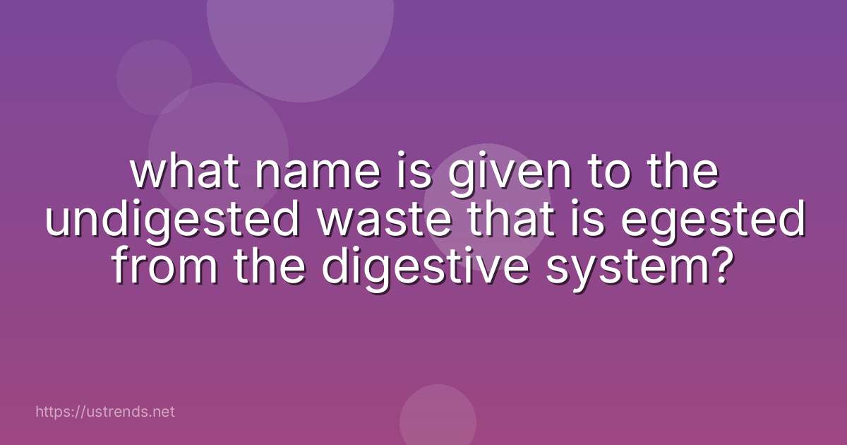 what name is given to the undigested waste that is egested from the digestive system?