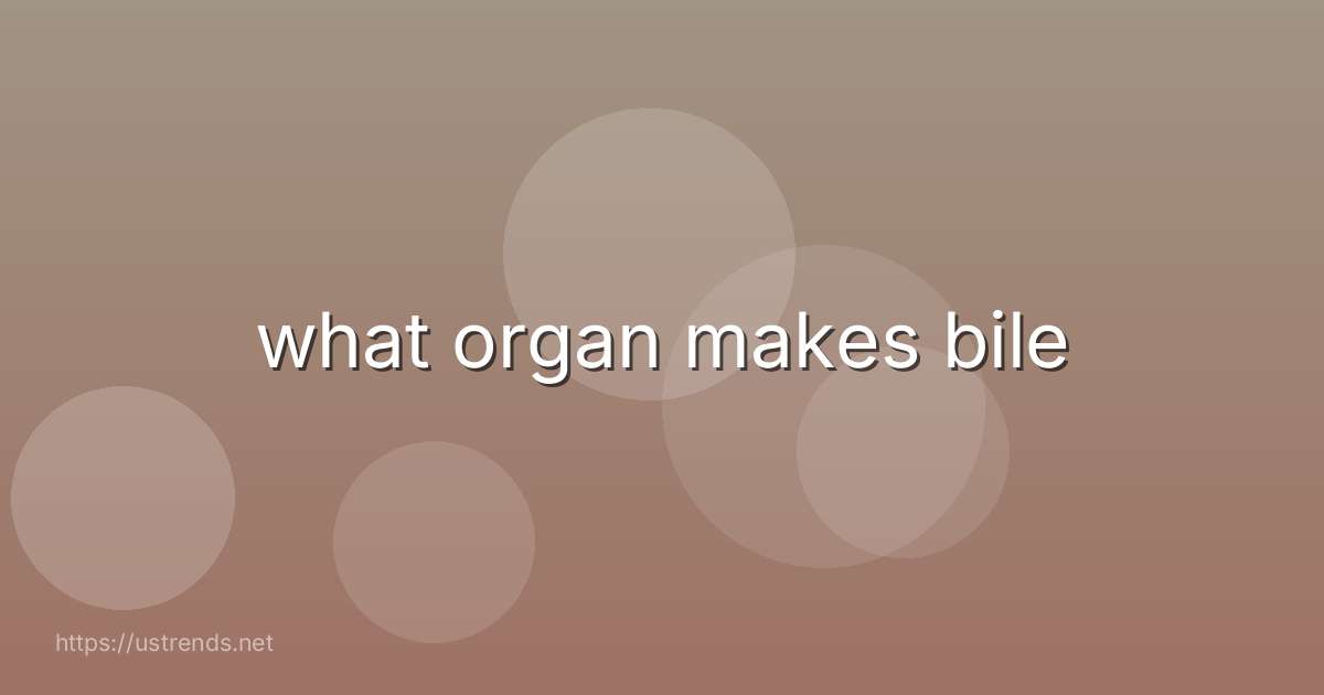 what organ makes bile