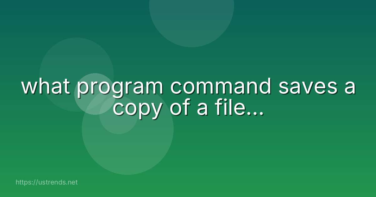 what program command saves a copy of a file...