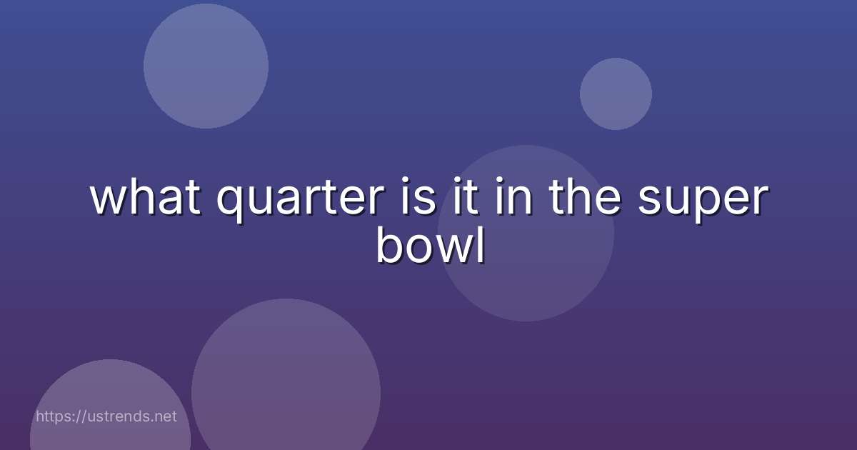 what quarter is it in the super bowl