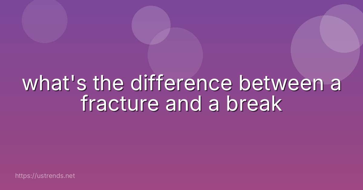 what's the difference between a fracture and a break