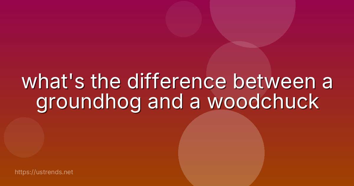 what's the difference between a groundhog and a woodchuck