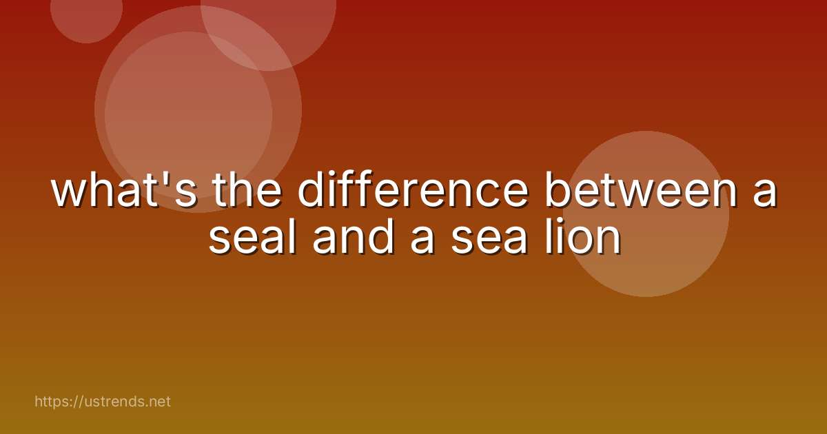what's the difference between a seal and a sea lion