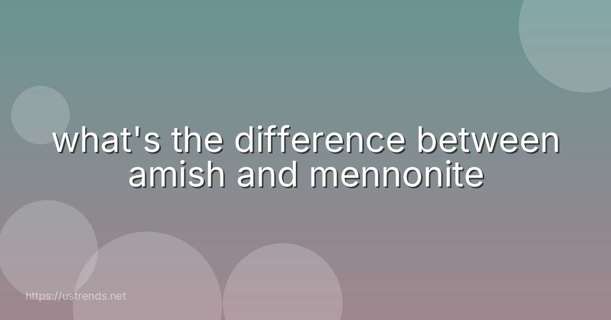 what's the difference between amish and mennonite