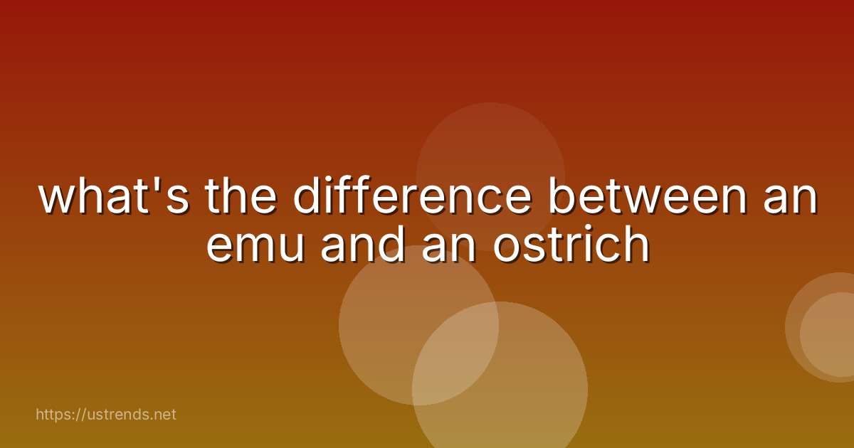 what's the difference between an emu and an ostrich