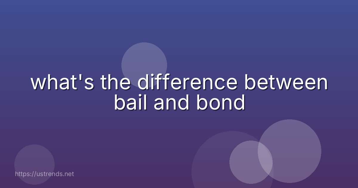 what's the difference between bail and bond