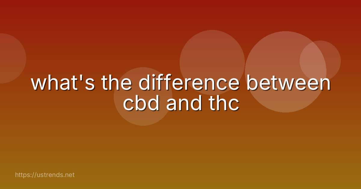 what's the difference between cbd and thc