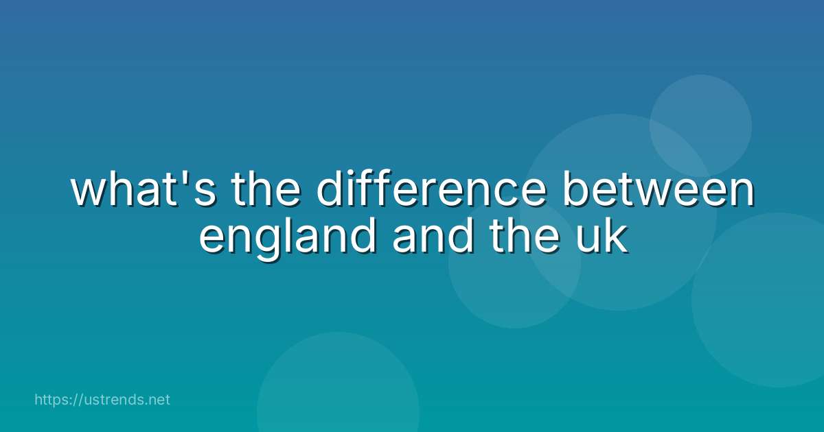 what's the difference between england and the uk