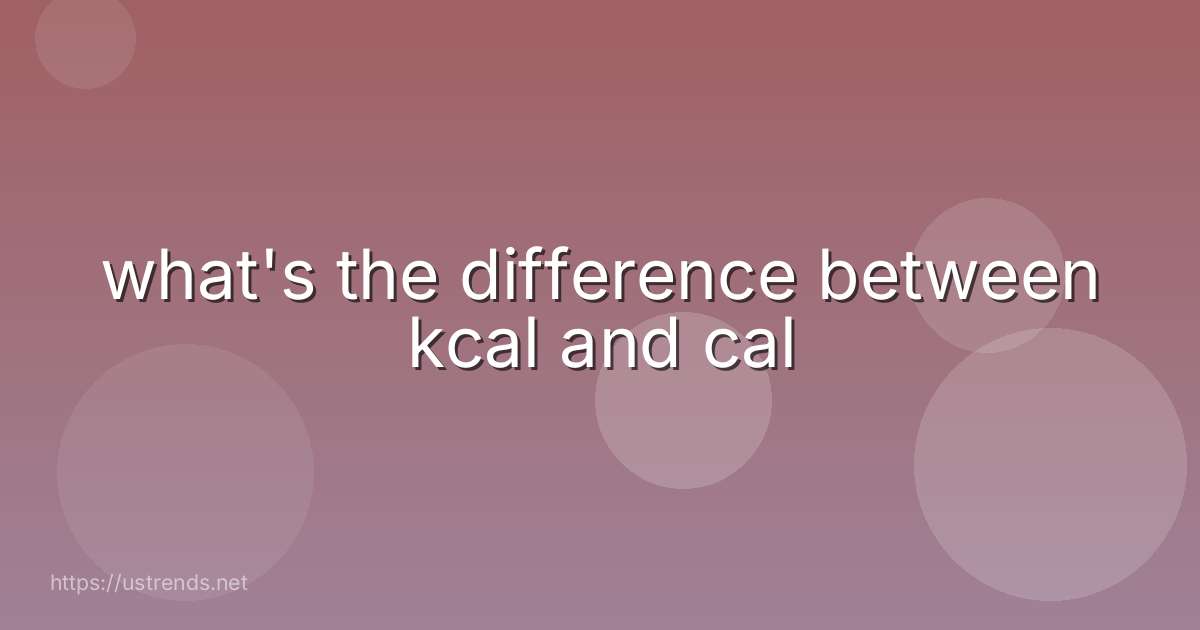 what's the difference between kcal and cal