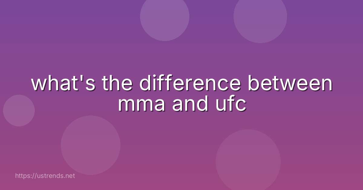 what's the difference between mma and ufc