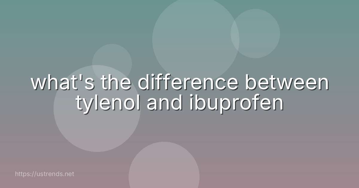 what's the difference between tylenol and ibuprofen