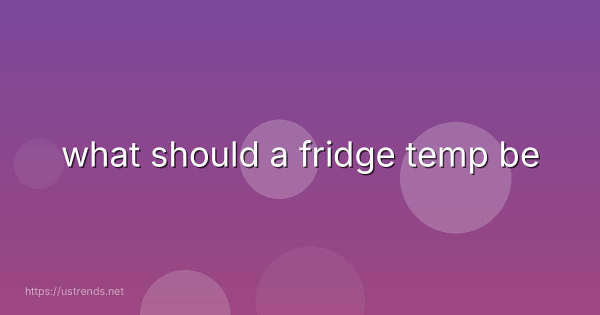 what should a fridge temp be
