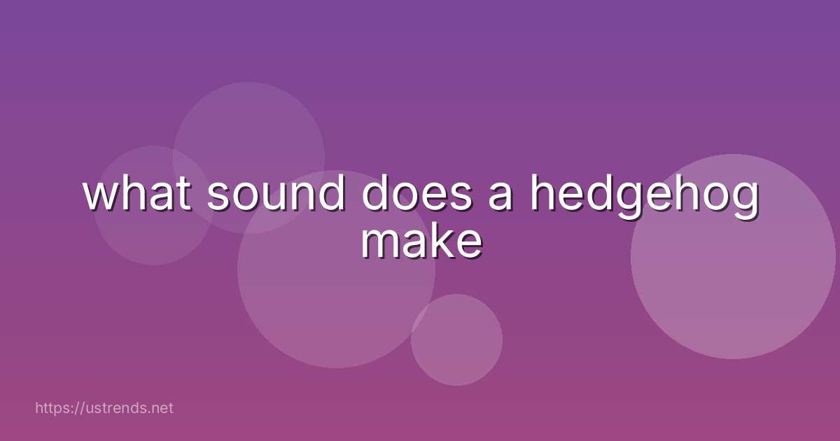 what sound does a hedgehog make
