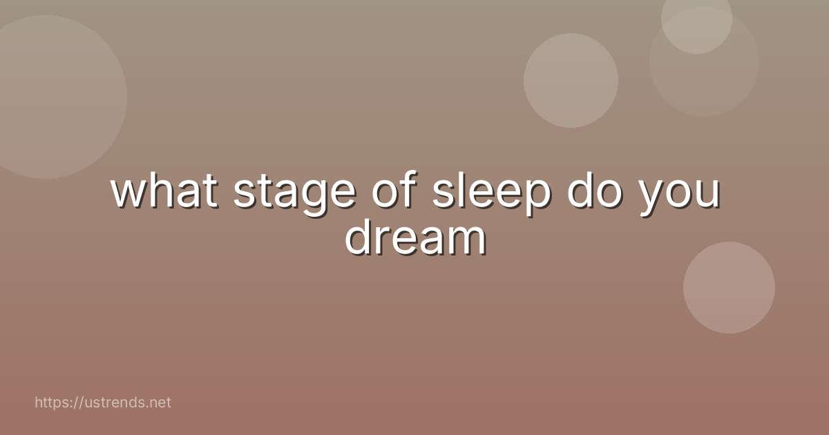 what stage of sleep do you dream