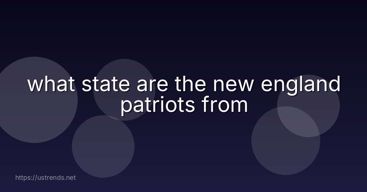 what state are the new england patriots from