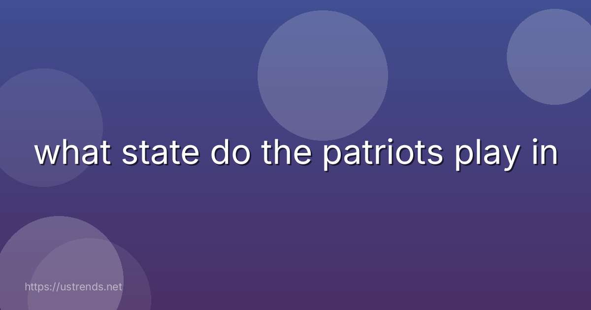 what state do the patriots play in