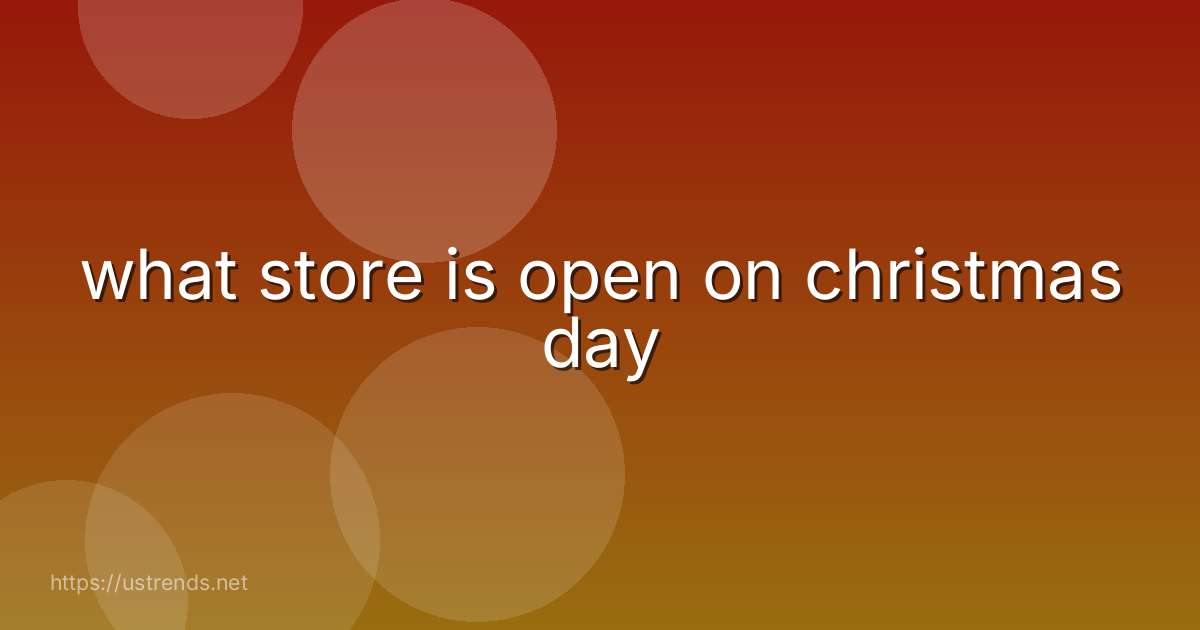 what store is open on christmas day