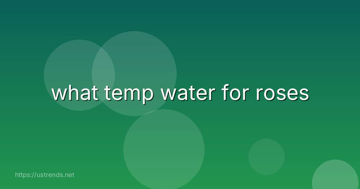 what temp water for roses