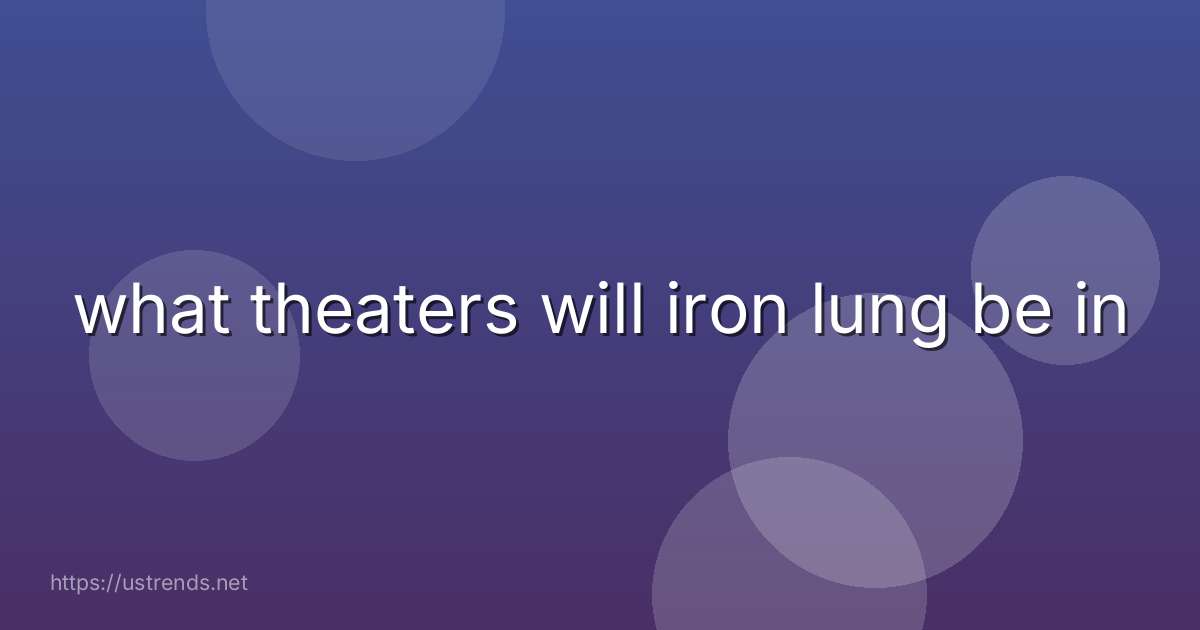 what theaters will iron lung be in