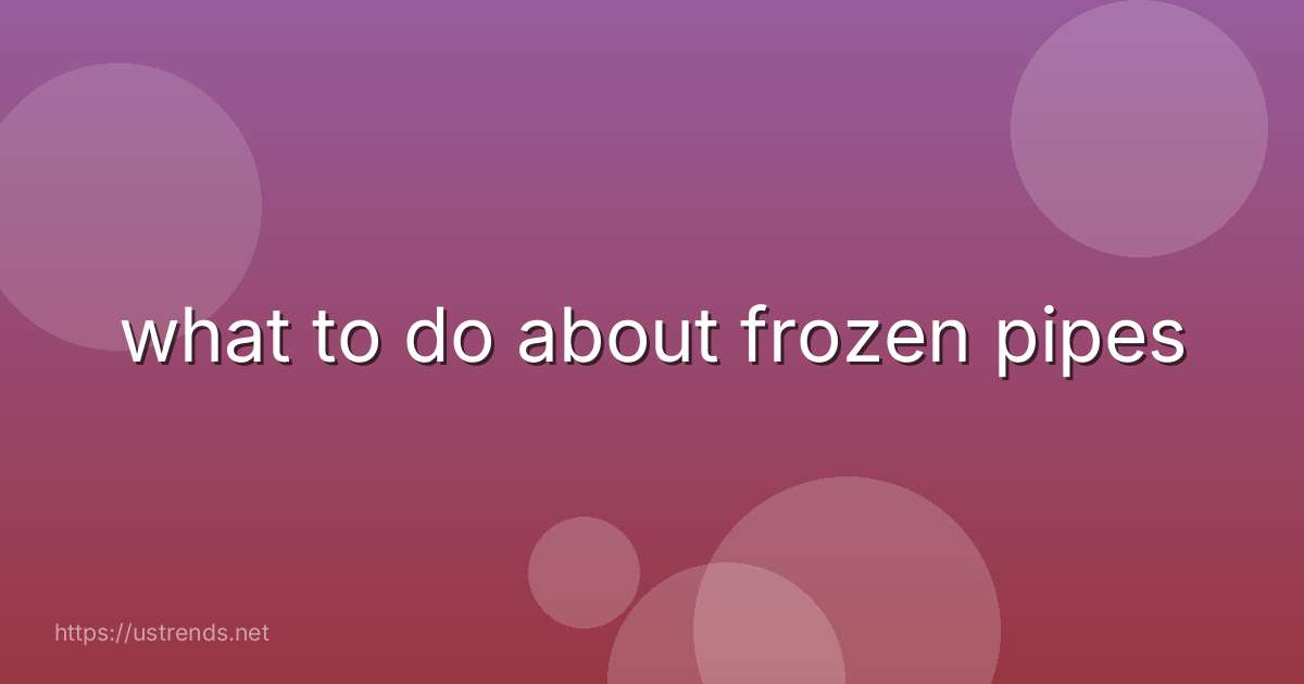 what to do about frozen pipes