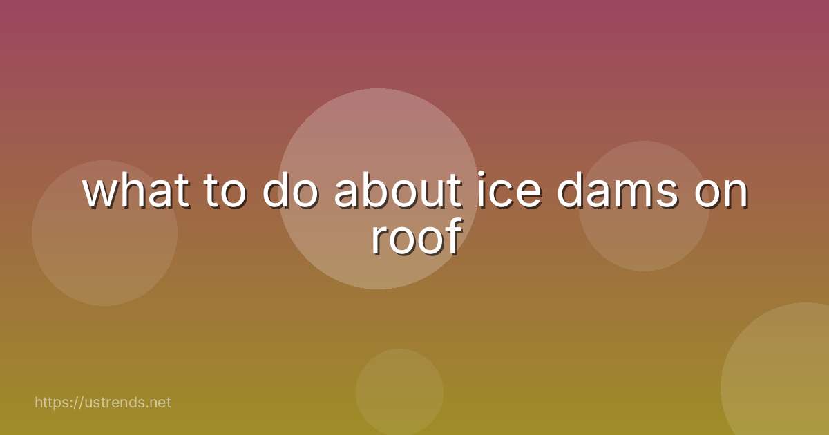 what to do about ice dams on roof