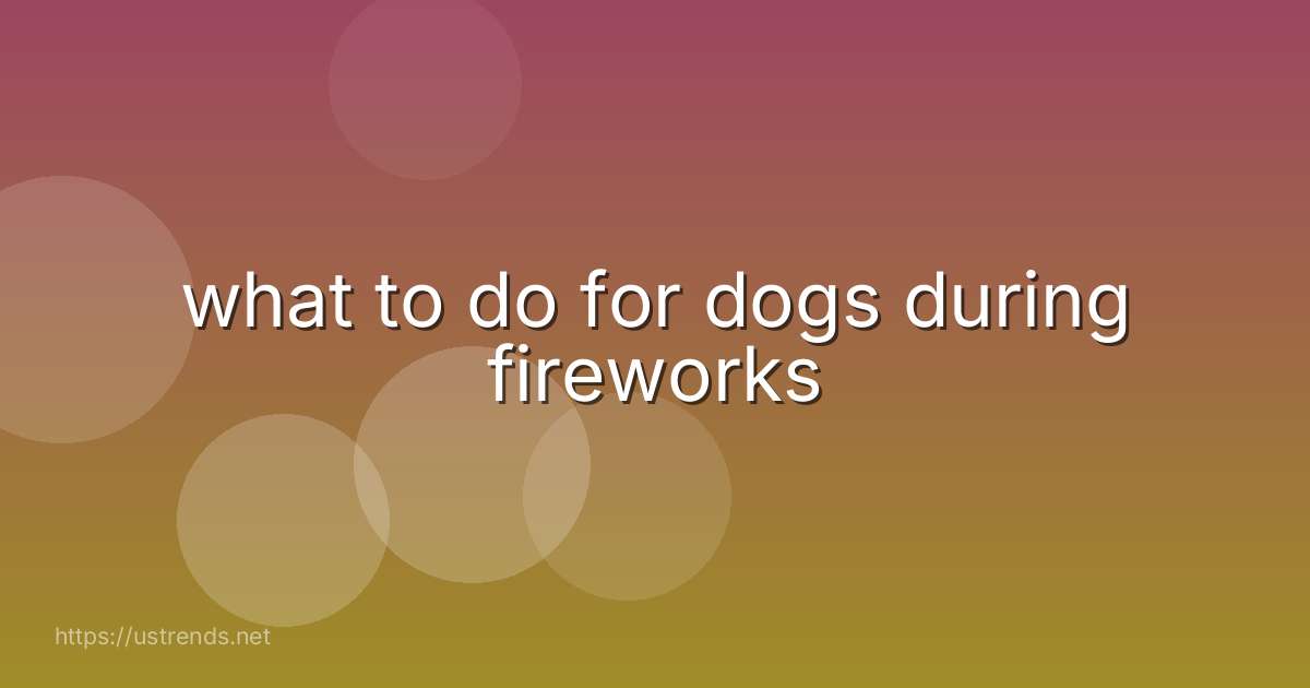 what to do for dogs during fireworks