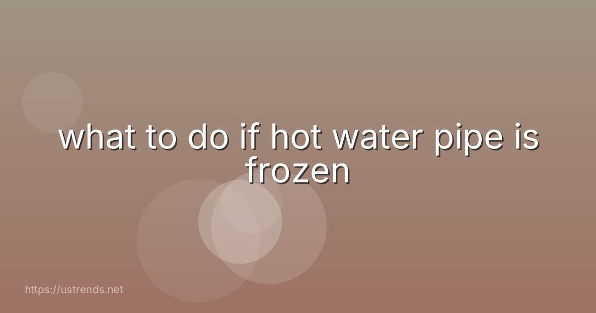 what to do if hot water pipe is frozen