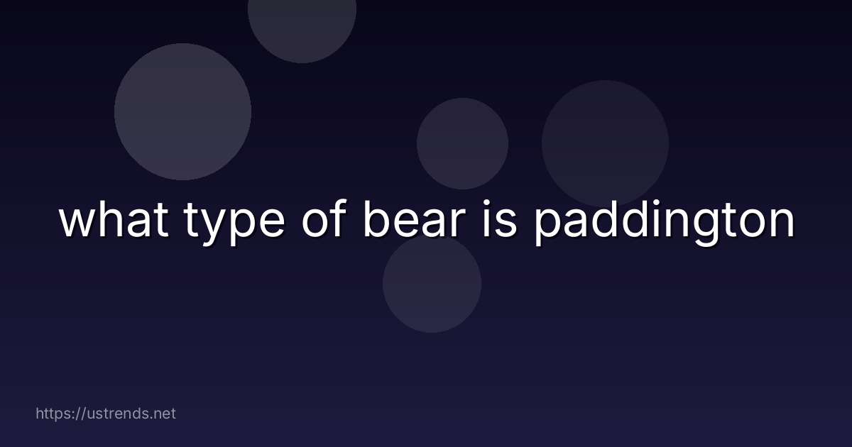 what type of bear is paddington
