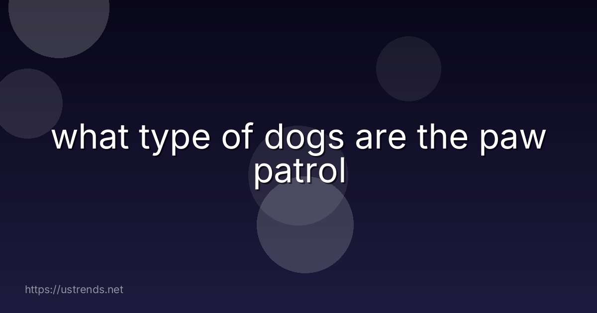 what type of dogs are the paw patrol