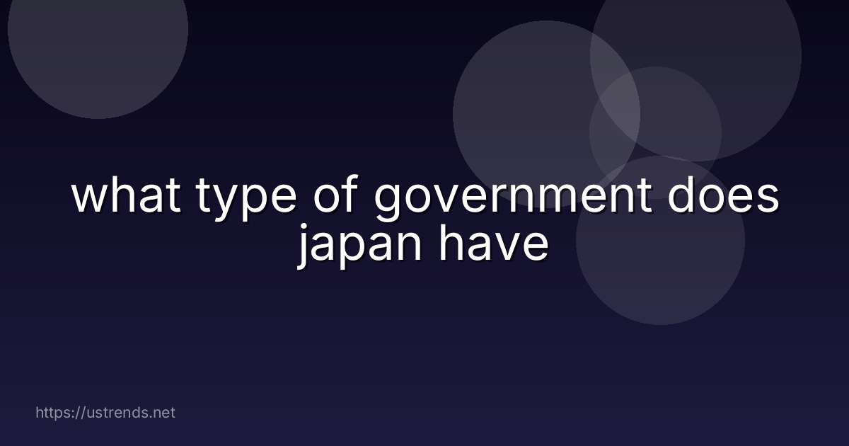 what type of government does japan have