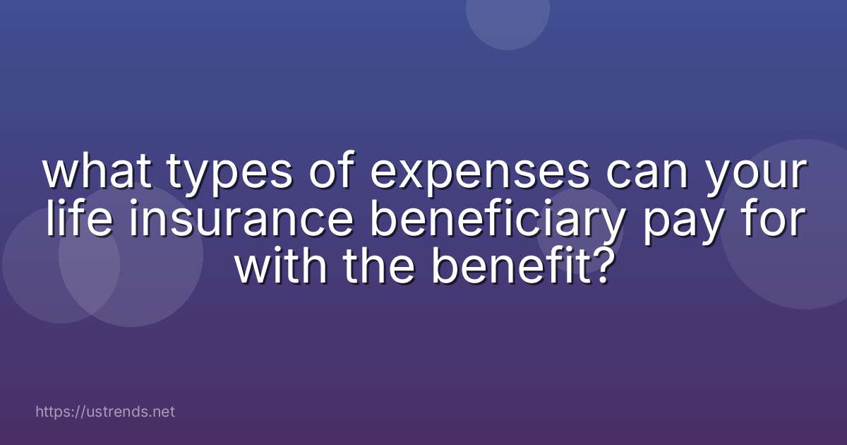 what types of expenses can your life insurance beneficiary pay for with the benefit?